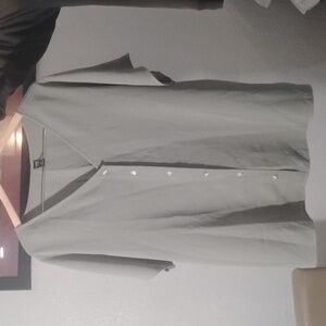 Moss Green Button-Up Short Sleeve Blouse